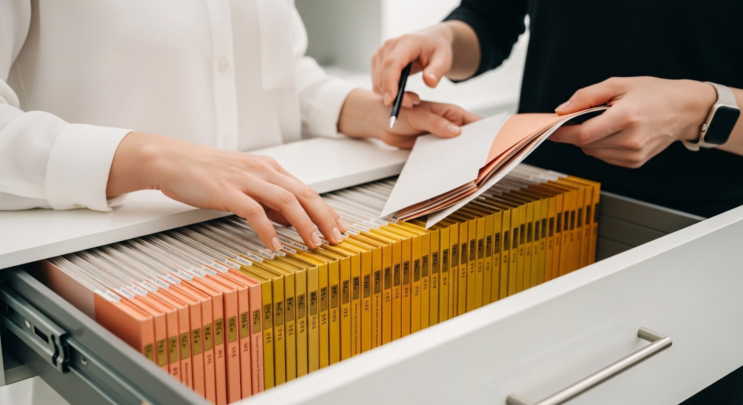 A person diligently organizing digital financial records on a computer, symbolizing the importance of meticulous record-keeping for crypto taxes.